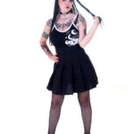 Pollera tablas negra lisa