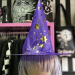 Sombero Bruja violeta estrellas