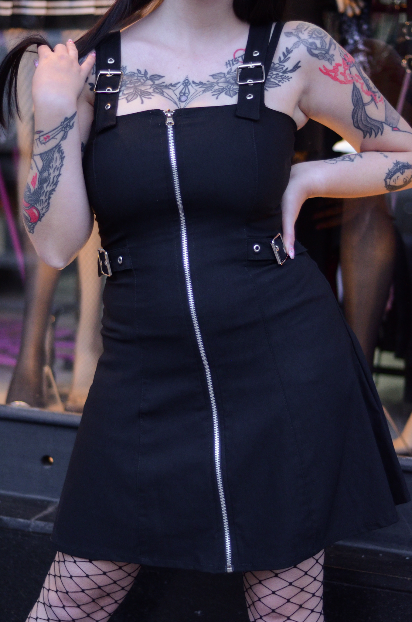 Vestido de top bengalina negro