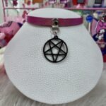Choker Fino Pentagrama Rosa