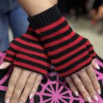 Guante Miton Rayado Rojo