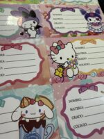 Plancha Sanrio etiquetas escolares - Imagen 2