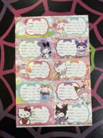 Plancha Sanrio etiquetas escolares