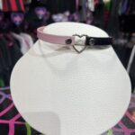 Choker Corazon fino Rosa y negro
