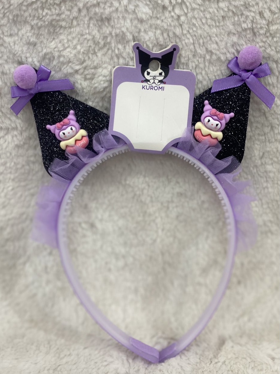 Vincha Kuromi Negra lila y rosa