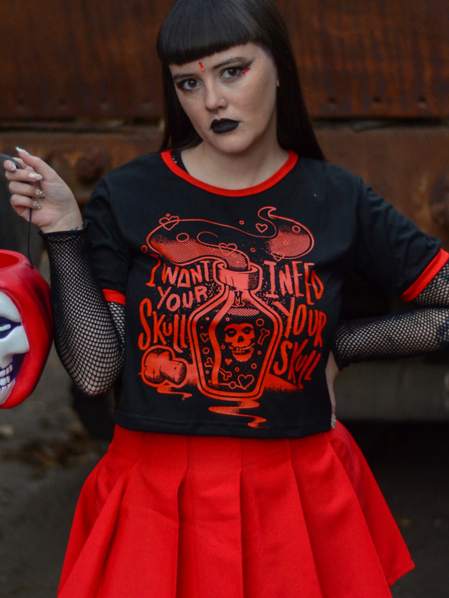 Crop Top Misfits Skull