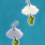 Aros acrilico kitty verde nube