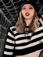 Sweater Crop Rayado ByN