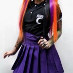 Pollera tablas violeta lisa