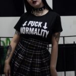 Pollera escocesa negra