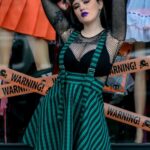 Pollera tiradores escoses verde