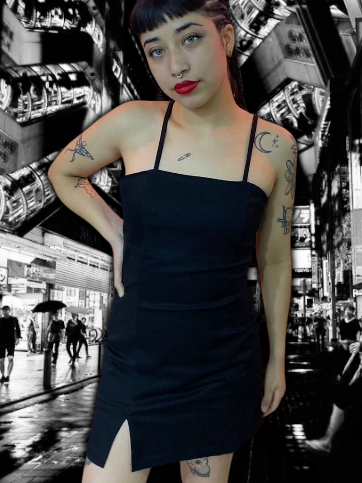 Vestido Negro Gabardina