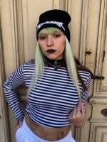 Camiseta crop rayada