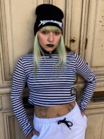 Camiseta crop rayada - Imagen 2