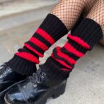 Polainas rayadas rojas