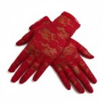Guantes encaje rojo