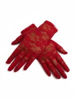 Guantes encaje rojo