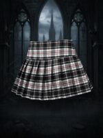 Pollera escoces blanca roja y negra