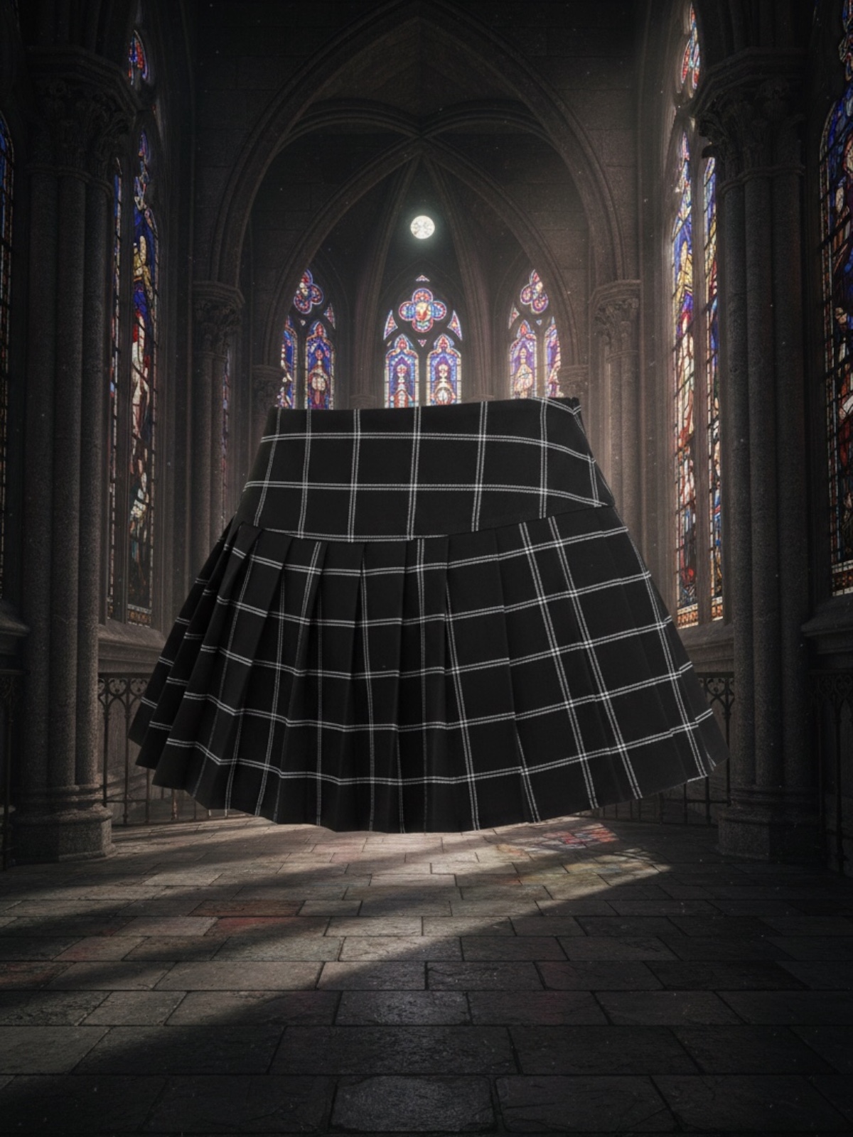 Photoroom_20260315_224215 Pollera cuadrille negra - Imagen 1