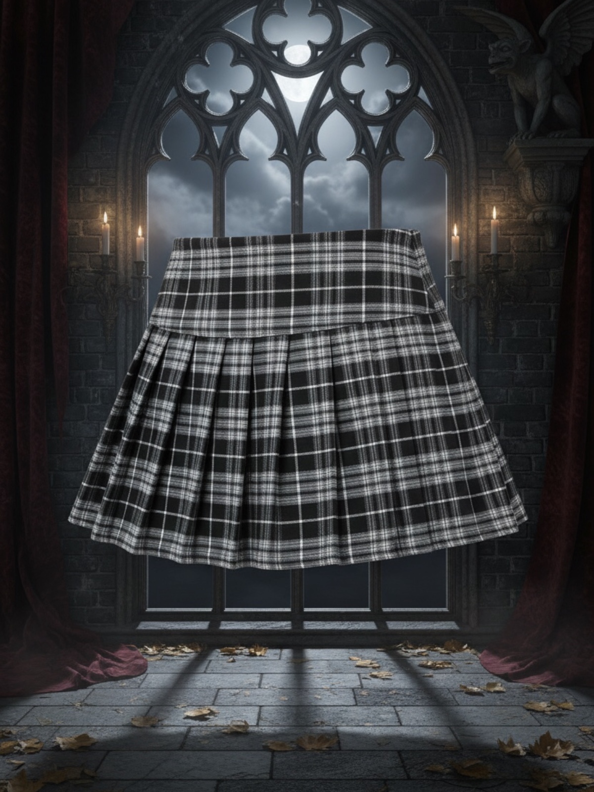 Photoroom_20260315_224456 Pollera cuadrille gris - Imagen 1