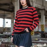 Sweater Rayado Rojo y Negro