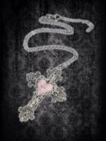Collar Cruz rosado - Imagen 2