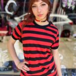 Remera Rayada roja y negra