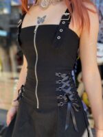 Vestido bengalina acordonado - Imagen 2