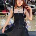 Vestido bengalina acordonado